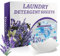 Detergente de hojas de lavanda – hasta 120 lavados (120 hojas), tiras de lavado biodegradables y sin plástico, detergente sostenible para blanco, color y negro, detergente de viaje perfecto