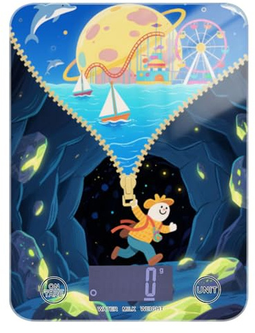 Fantasy Fairy Tale - Bilancia da cucina digitale da 5 kg/5 g, facile da pulire, con 4 unità per la perdita di peso, cottura al forno, bascula digitale de peso para comida