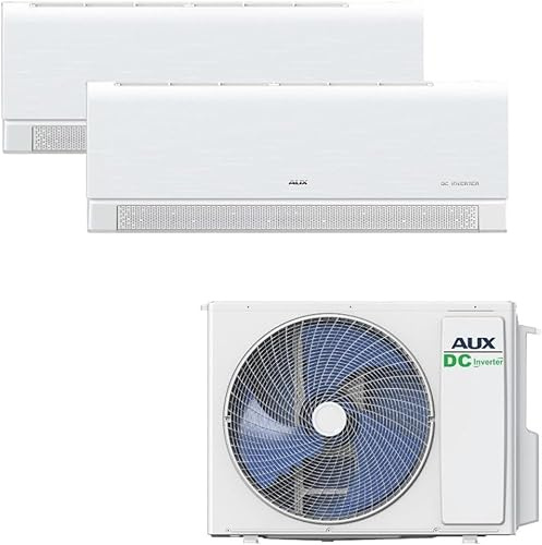 AUX A++ Klimaanlage Set Multi Split 27000 BTU (7,9 kW) - Außengerät + 2× Wandgerät mit WLAN-Steuerung - R32 Kältemittel - Mattweiß - leise Klimaanlage für 2 Räume, Büro & Schlafzimmer