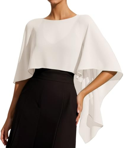 Generico Stola Elegante Donna Cerimonia Scialle Donna in Raso Chiffon Silky Sciarpa Tinta Unita Wrap Stola per Sposa Damigella Cerimonia Matrimonio Serata Abito