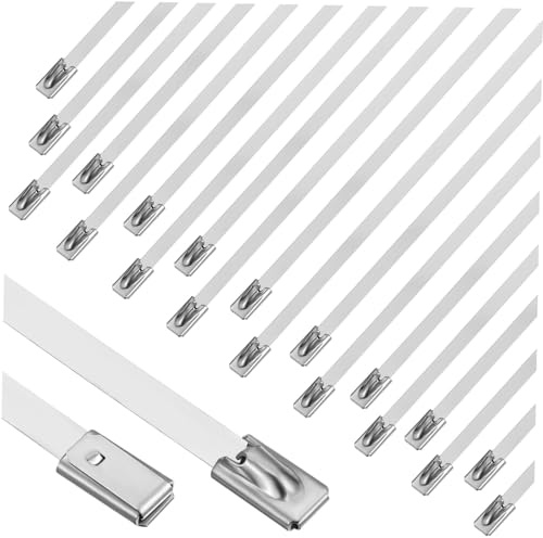 Operitacx 200 piezas Bridas Metálicas de Acero Inoxidable Resistencia Paquete de Multiusos para Cables Tuberías Maquinaria y