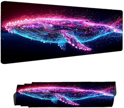 Alfombrilla de Ratón para Juegos, Púrpura Alfombrilla Ratón XXL 1500 x 800 MM,Ballena Protector Escritorio Desk Mat, Mouse Pad con Base de Goma Antideslizante, para Oficina Gaming en Casa H-11648