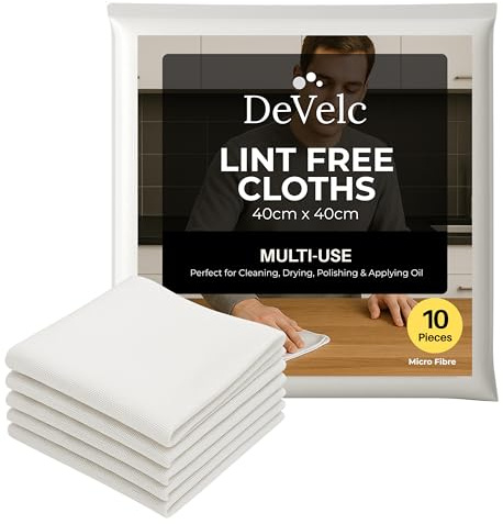 10 Pack Of Lint Free Cloths, 40x40cm Large Size, Multi purpose & Reusable