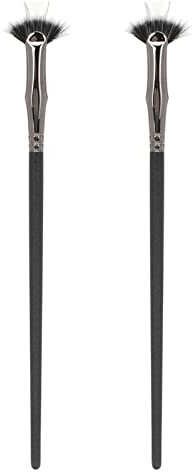 TOPINCN Cepillo de Ventilador de Rímel Doblado de Doble Capa para Evitar Aglomeraciones para Expertos en Belleza 2 Uds Cepillo de Pelo de Fibra