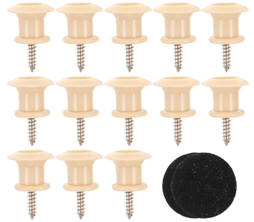 GLEAVI 100 Stück Gitarrengurtknöpfe mit Schrauben Rutschfeste Gitarrengurt Endpins aus Kunststoff Ersatz für Akustikgitarre E Bass Ukulele Instrumentenzubehör mit Sicherem Halt