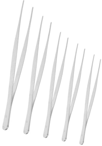 NUOBESTY Lot de 5 Pinces Industrielles en Acier Inoxydable Pinces de Réparation Antidérapantes Embouts Coudés et Droits Accessoires Métalliques Polyvalents pour Jardinage et Maintenance