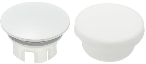 QUARKZMAN 2Pcs Anneau De Débordement Pour Évier, Couvercle De Vidange Universel Pour Évier, Insertion Dans Le Trou Double Couche Bouchon Rond Pour Salle De Bain Cuisine Lavabo, Blanc/Blanc