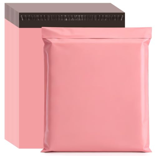 Svaldo Pochette Expedition, 50 Pièces 35*45cm Sacs Autocollants et Opaques | Opaques, Imperméable, Autoadhésive, Parfait pour Vêtements, Chaussures, Livres, pour boutique en ligne (Rose)