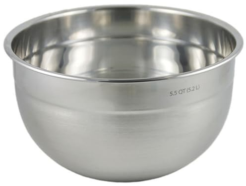 Tovolo Large Stainless Steel Mixing Bowl 5 Quart Metal Mixing Bowl for Baking Kitchen Prep with Easy Pour Rounded Lip, Dishwasher Safe Deep Metal Bowl Design for Salads, Popcorn, Kneading Bread Dough