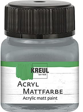 Kreul 75227-Peinture Acrylique Mate, Gris-Bleu en Pot, Peinture à Base d'eau, couvrante et crémeuse, séchage Rapide, Convient à de Nombreux Supports différents, Blue-Gray, 20 ml (Lot de 1)