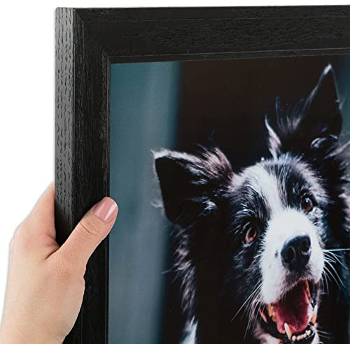 ArtToFrames 12x24 Inch Black Picture Frame, This 1.5 Custom Wood Poster Frame is Black Stain on Pine, for Your Art or Photos, WOM0066-80206-YBLK-12x24