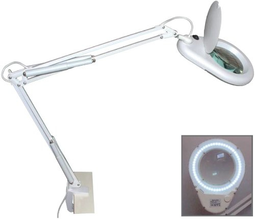Lampada da Tavolo con Lente di INGRANDIMENTO 5 DIOTTRIE, Diametro 5'', Illuminazione 80 LED, 7W