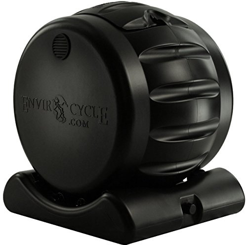 The Most Beautiful Composter in The World in Black, Made in America, Food Safe, BPA and Rust Free, No Assembly Required, Envirocycle Composting Tumbler Bin and Compost Tea Maker …
