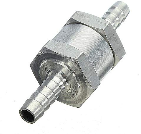 Be-Tool Einweg-Ventil, 6-12 mm, Aluminiumlegierung, Rückschlagventil für Kraftstoff/Wasser/Marine (1 Stück), silber