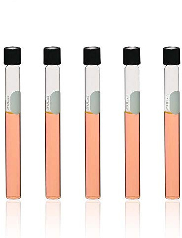 ULAB Serologische Reagenzgläser mit schwarzen Schraubverschlüssen, Vol.30ml, Durchmesser 20x150mm mit Markierungsfeld, Borosilikatglasmaterial, 12 Stück, UTT1014