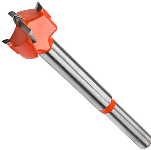 Utoolmart Forstner Bohrer mit Holzbohrung 19 mm Durchmesser Hartmetallspitze Professionelle Holzbearbeitung Lochsäge Holzschneider 85 mm Länge Orange für Scharniersperrholz Rotationswerkzeug 1St
