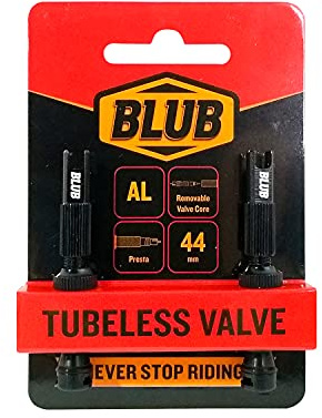 BLUB Valvola Tubeless MTB 44mm | Packs 2 Valvola Presta Bici, Valvole Alluminio | Valvole Bicicletta, Valvole Pneumatici MTB | Valvola Compressore per Bici da Strada, BMX, Enduro, Ebike e molti altri