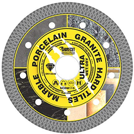 SabreCut 1pc SCDM115 115mm x 22.23mm Bore Mesh Turbo Diamond Cutting Disc | High-grade diamond construction provides fast, clean and durable dry cutting with no water cooling required
