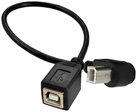 Herfair USB Type-B Short Extension Cable, 90 Degree Angled USB 2.0 Type B Extender for Printer Scanner, Mobile HDD and More