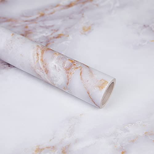 Decoroom Möbelfolie Marmor Folie Selbstklebend Weiß Granit 60x500cm | Klebefolie Marmor Wasserdich Arbeitsplatte Küchenfolie Aufkleber für Möbel DIY Dekorfolie
