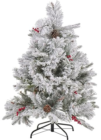 Albero di Natale artificiale verde 120 cm cosparso di neve finta