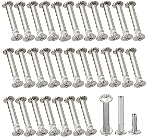 Pamtns Verbindungsschraube 50 Stück Möbelschrauben M4 Hülsenschrauben M4 Schrankverbinder Verbindungsschraube mit Hülsen Schrankverbinder Kreuzschlitz für Türgriffe Möbelverbinder