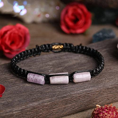 Geflochtenes Armband,Handgemachtes Gewebtes Armband, Vintage-Natursteinperlen, Kunzit-Kristallperlen, Geflochtene Armbänder, Verstellbares Schwarzes Seil, Bff, Glücksamulett, Armreif, Schmuck Für