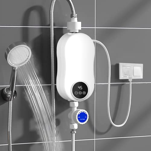 Mini chauffe-eau électrique instantané sans réservoir 5500 W avec indicateur LED pour laver la cuisine et la salle de bain (A2)