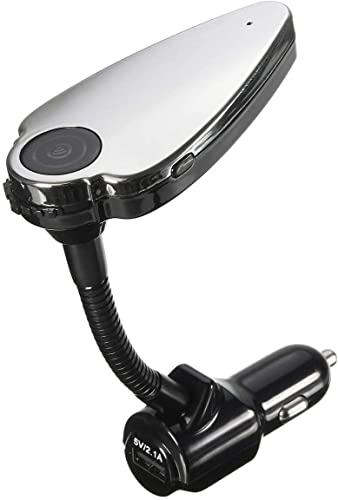 Mr. Gadget's Solutions T6 Pantalla LCD Cargador de coche Bluetooth manos libres Transmisor FM Micrófono incorporado Reproductor de MP3 Duradero (Color: Blanco)