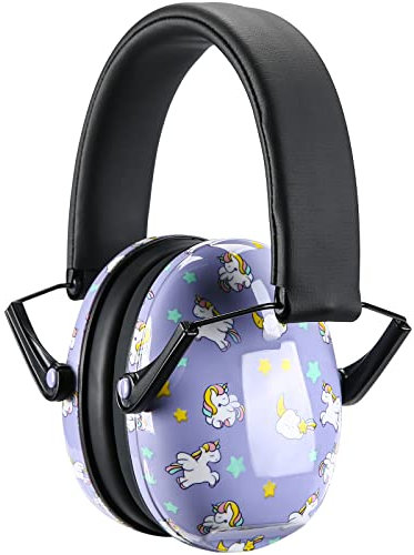 Procase Cuffie Antirumore Bambini, NRR 21 dB Cuffie Comode Pieghevoli Regolabili per Proteggi I Tuoi Bambini dai Rumori Forti Fuoco D'artificio Concerto Aereo Dormire Studiare Teatro Studio -Unicorno