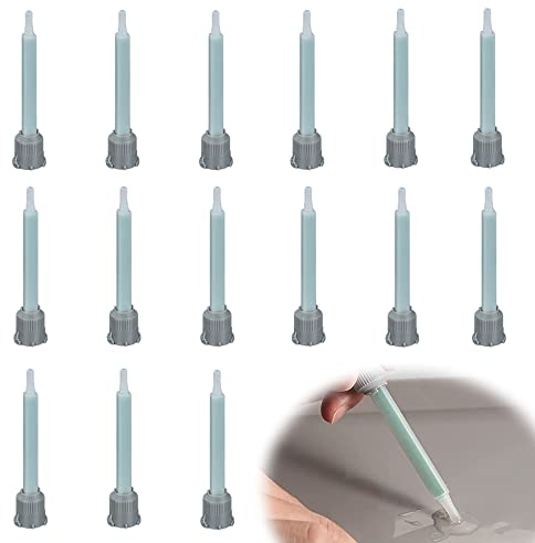 15pcs Ugelli Di Miscelazione Colla In Plastica 1:1 Tubo Di Miscelazione Della Colla Ab Miscela Ugelli Miscelatore 2K Pistola Applicatore Per Pistola Per Colla Ab 50 Ml (Rapporto Applicatore 1:1)