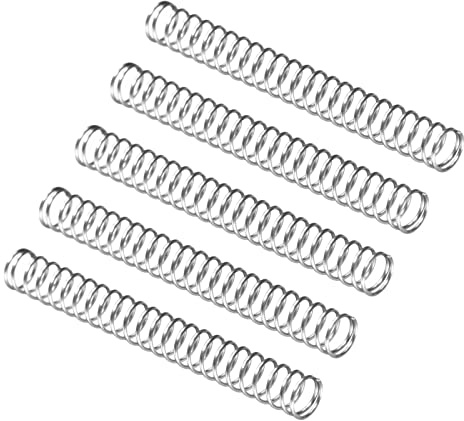 QUARKZMAN Piccolo Compressione Molla x 5pz Molla Acciaio Estensione Molla per Famiglia Applicazioni, [ Argento Tono, 0.5mm Filo Diametro, 5mm OD, 45mm Gratis Lunghezza]