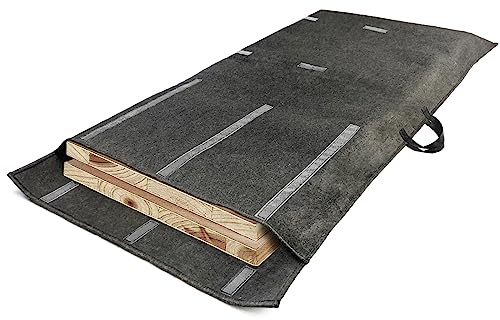 ROSROSE Table Leaf Storage Bag Padded 1 Pack, Thick Felt Dining Table Leaf Cover for Storage, Heavy Duty Table Leaf Bag Protector w/Adjustable Self-Adhesive Strap, Scratch Resistant, 51'' x 24''