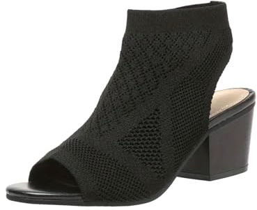 Sandales en Tricot Femme Bottines Talon Large Bottes Talons Hauts Botte Poisson Bouche Boots Rétro Évidé Chaussure Bride à la Cheville Bout Ouvert Sandale Respirante Confortables pour Plage d'été