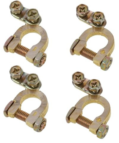 2 coppie Morsetti di collegamento universali,Terminali Morsetti di Batteria,Terminali batteria auto,Terminale per batteria auto,Morsetti di Batteria,per batterie da 12 V e 24 V,adatte per auto, barche