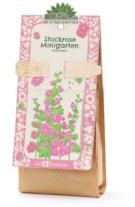 Die Stadtgärtner Stockrose Anzuchtset Starter-Komplettset mit Saatgut für die Bauernrose, Anzuchterde & Pflanzgefäß | Perfekt als besonderes Geschenk, Mitgebsel und Aufmerksamkeit