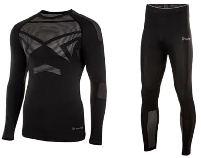 Toufer Thermal Underwear Set Thermoactive Flexible Quick Dry Breathable Seamless for Skiing Cycling Winter Sports ThermaFlex M - L
