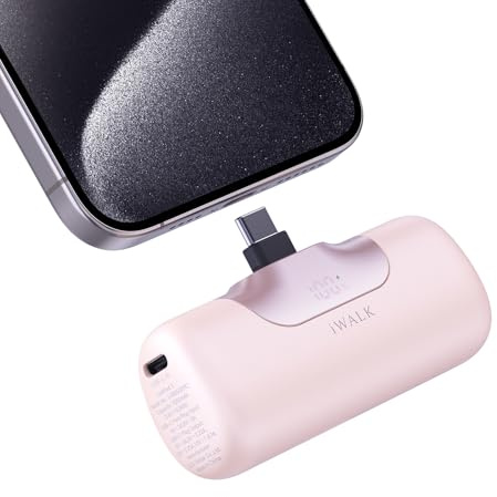 iWALK Chargeur Portable 5500mAh Nouvelle Génération, Petite Batterie Externe 22.5W Recharge Rapide USB-C pour iPhone 16, 16 Plus, 16 Pro, 16 Pro Max, iPad, Samsung Galaxy S24, S23, Android, Rose