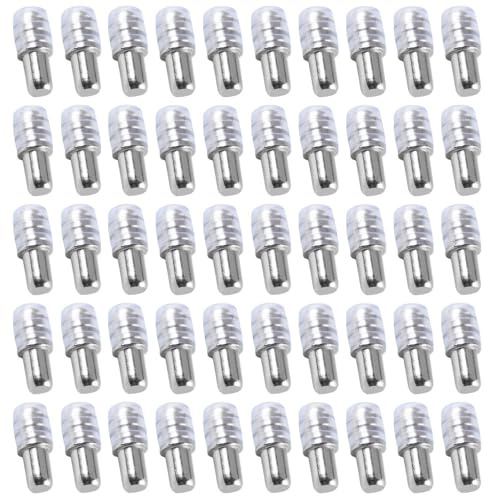 60 Pcs Shelf Support Pegs Glass Shelf Supports Metal Shelf Pegs Cupboard Shelf Pegs with Rubber Sleeve for Wardrobe Kitchen Cabinets Closets Bookcases