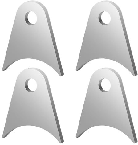 4pcs Weld On Tabs, Silver Weld On Shock Mounts Plate Accessory with a 0.51 Inch Hole Sturdy Iron Weld On Mounting Bracket