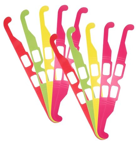 GARVALON 20pcs Heart-shaped Diffraction Glasses Rainbow Neon Rave Visual Distortion Lenses for Festival Party and Holiday Light Displays