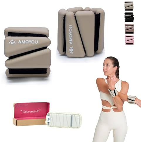 AMOYOU Wrist & Ankle Weights for Women – 2 lb Ankle Weights (Set of 2, 1 lb Each) | Arm Weights for Women | Leg Weights for Walking, Yoga, Cardio & Strength Training