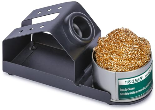 YIHUA D-2 Soldering Iron Holder, Heat-resistant Tip Cleaner with Brass Wool Tip Cleaner and Cleaning Sponge for Stable Soldering Iron Storage and Cleaning