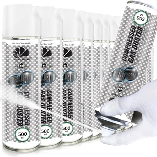 AABCOOLING Bombe Froid, Sprays nettoyants pour moteur Home&Office Gas Duster 500ml - 12 Pièces - Pour le Dépannage Thermique, Bombe de Froid, Bombe air froid Freeze, Spray Froid jusqu'à -50 °C