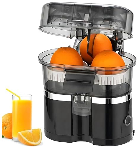 Exprimidor eléctrico de Zumo de cítricos Doble de 100W, exprimidor de Zumo de cítricos Doble de 500ml con Capacidad de 400ml, Cortador de cítricos Incorporado, diseño Desmontable, para limón, Naranja