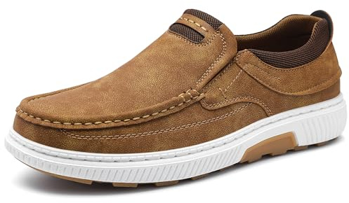 festooning Mens Casual Shoes Loafers & Slip-On Boat Shoes with Non-Slip Rubber Sole Brown Size 11