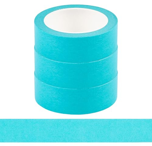 CRASPIRE 3 Rolls Green Masking Tape 11yds X 0.6in(33 Total Yards) Paper Colored Painters Multi-purpose Adhesive Textured Labeling Tape DIY Crafts for Home Office Classroom Arts Decoration Supplies