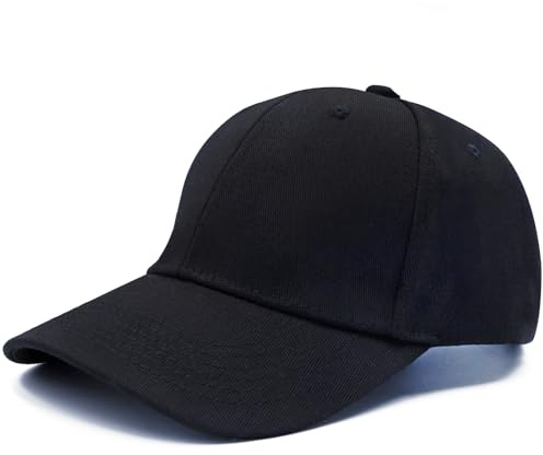 CHEESANHERR Gorra de Béisbol para Niños, Gorra con Visera Unisex Infantil, Sombrero de Sol Ajustable Gorra Niño Gorro Niña 3-10 Años (Negro)