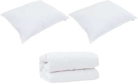 vidaXL Piumone con Cuscini con Cuscino 3 PCS Bianco Microfibra