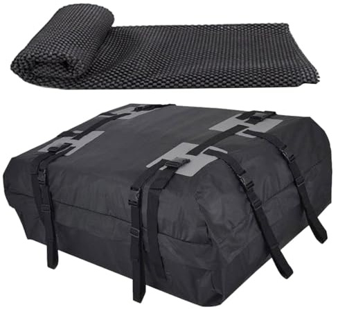 Borsa per Carico Impermeabile - Carrier da Tetto Flessibile da 15 Piedi Cubi, Oxford Car Organizer, Contenitore per Bagagli da Viaggio Robusto con Rinforzata | Imballaggio esterno per Auto